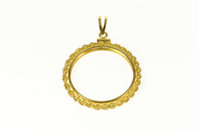 Load image into Gallery viewer, 14K 25.7mm Rope Trim Coin Holder Bezel Pendant Yellow Gold