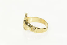 Load image into Gallery viewer, 14K Claddagh Symbol Traditional Irish Loyalty Ring Size 6.75 Yellow Gold