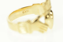 Load image into Gallery viewer, 14K Claddagh Symbol Traditional Irish Loyalty Ring Size 9.25 Yellow Gold