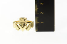 Load image into Gallery viewer, 14K Claddagh Symbol Traditional Irish Loyalty Ring Size 9.25 Yellow Gold