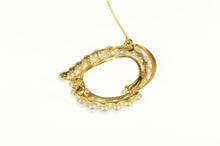 Load image into Gallery viewer, 14K Mikimoto Pearl Retro Swirl Statement Pin/Brooch Yellow Gold