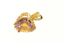 Load image into Gallery viewer, 14K Peach Mystic Topaz Heart Solitaire Pendant Yellow Gold