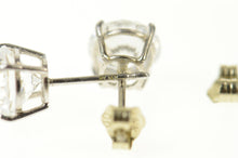 Load image into Gallery viewer, 14K Round Cubic Zirconia Solitaire Stud Earrings White Gold