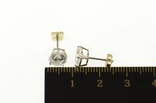 Load image into Gallery viewer, 14K Round Cubic Zirconia Solitaire Stud Earrings White Gold