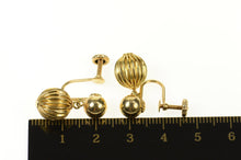Load image into Gallery viewer, 14K Scalloped Ball Dangle Retro Screw Back Earrings Yellow Gold