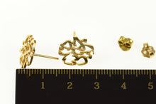 Load image into Gallery viewer, 18K Arabic Script Cut Out Ornate Stud Earrings Yellow Gold