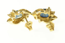 Load image into Gallery viewer, 14K Oval Natural Sapphire Diamond Accent Stud Earrings Yellow Gold
