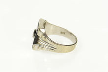 Load image into Gallery viewer, 10K Squared Black Onyx Diamond Accent Men's Ring Size 10.25 White Gold