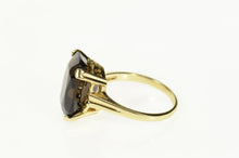 Load image into Gallery viewer, 14K Rectangular Cushion Smoky Quartz Cocktail Ring Size 8.5 Yellow Gold
