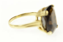 Load image into Gallery viewer, 14K Rectangular Cushion Smoky Quartz Cocktail Ring Size 8.5 Yellow Gold