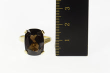 Load image into Gallery viewer, 14K Rectangular Cushion Smoky Quartz Cocktail Ring Size 8.5 Yellow Gold