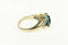 Load image into Gallery viewer, 14K London Blue Topaz Ornate Cocktail Ring Size 8.75 Yellow Gold