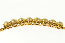 Load image into Gallery viewer, 14K Retro Pearl Inset Ornate Bar Link Statement Bracelet 6.25" Yellow Gold
