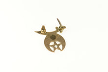 Load image into Gallery viewer, 10K Shriners Enamel Diamond Moon Star Lapel Pin/Brooch Yellow Gold
