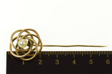Load image into Gallery viewer, Gold Filled Pearl Retro Spiral Swirl Circle Statement Stick Pin