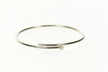 Load image into Gallery viewer, 18K 0.20 Ctw Diamond Wrap Bypass Bangle Bracelet 6.75" White Gold