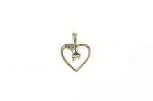Load image into Gallery viewer, 10K Diamond Heart Love Symbol Classic Pendant White Gold
