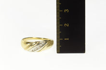 Load image into Gallery viewer, 10K Men's Two Tone Diamond Striped Wedding Ring Size 9.5 Yellow Gold
