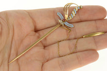 Load image into Gallery viewer, 14K Edwardian Syn Garnet Enamel French Rapier Pin/Brooch Yellow Gold