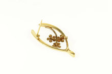 Load image into Gallery viewer, 14K Blue Enamel Forget Me Not Wishbone Lucky Pin/Brooch Yellow Gold