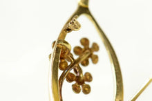 Load image into Gallery viewer, 14K Blue Enamel Forget Me Not Wishbone Lucky Pin/Brooch Yellow Gold