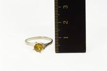 Load image into Gallery viewer, 10K Round Citrine Swirl Retro Solitaire Bypass Ring Size 6.5 White Gold