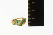 Load image into Gallery viewer, 10K Marquise Emerald Diamond Accent Bypass Ring Size 7 Yellow Gold