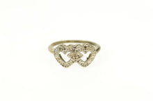 Load image into Gallery viewer, 14K Retro Diamond Accent Heart Love Promise Ring Size 4 Yellow Gold