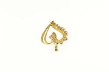Load image into Gallery viewer, 10K Ruby Diamond Classic Wavy Heart Love Symbol Pendant Yellow Gold