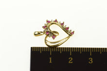 Load image into Gallery viewer, 10K Ruby Diamond Classic Wavy Heart Love Symbol Pendant Yellow Gold