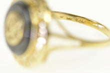 Load image into Gallery viewer, 14K Chinese Happiness Character Dendritic Agate Ring Size 6.25 Yellow Gold