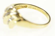 Load image into Gallery viewer, 14K Wavy Tiered Diamond Channel Statement Ring Size 4.25 Yellow Gold