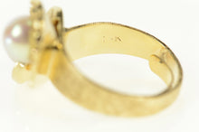 Load image into Gallery viewer, 14K 1960's Ornate Pearl Two Stone Fanned Cocktail Ring Size 7 Yellow Gold