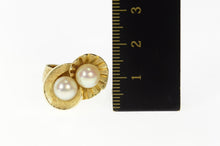 Load image into Gallery viewer, 14K 1960's Ornate Pearl Two Stone Fanned Cocktail Ring Size 7 Yellow Gold