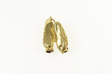 Load image into Gallery viewer, 14K Garnet Ornate Slippers Ballet Dance Shoes Charm/Pendant Yellow Gold