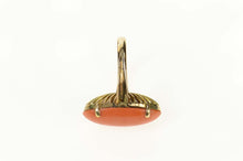 Load image into Gallery viewer, 14K 1930's Oval Red Coral Cabochon Statement Ring Size 6 Yellow Gold