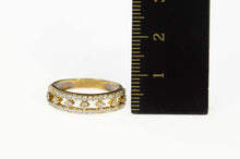 Load image into Gallery viewer, 22K Classic Ornate CZ Stackable Wedding Band Ring Size 7 Yellow Gold