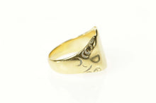 Load image into Gallery viewer, 14K 1930's Shield Monogram Engravable Ornate Ring Size 7.25 Yellow Gold