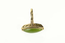 Load image into Gallery viewer, 14K Marquise Nephrite Victorian Statement Ring Size 6.25 Yellow Gold