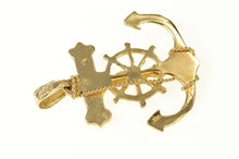 Load image into Gallery viewer, 14K Ornate Cross Anchor Crucifix Nautical Faith Pendant Yellow Gold