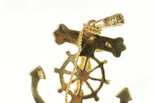 Load image into Gallery viewer, 14K Ornate Cross Anchor Crucifix Nautical Faith Pendant Yellow Gold