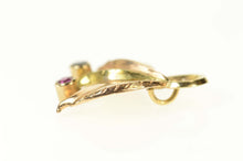 Load image into Gallery viewer, 14K Tri Tone Ruby Sapphire Leaf Cluster Pendant Yellow Gold