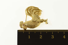 Load image into Gallery viewer, 14K Ruby Eyed Rooster Chicken Farm Animal Pin/Brooch Yellow Gold