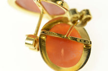 Load image into Gallery viewer, 18K Retro Carved Lady Shell Cameo Ornate Stud Earrings Yellow Gold