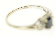 Load image into Gallery viewer, 14K Oval Natural Sapphire Diamond Accent Bypass Ring Size 7 White Gold