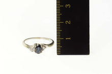 Load image into Gallery viewer, 14K Oval Natural Sapphire Diamond Accent Bypass Ring Size 7 White Gold