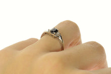 Load image into Gallery viewer, 14K Oval Natural Sapphire Diamond Accent Bypass Ring Size 7 White Gold