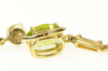 Load image into Gallery viewer, 14K Peridot Dangle CZ Baguette Accent Statement Earrings Yellow Gold