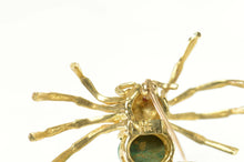 Load image into Gallery viewer, 14K Malachite Ornate Retro Spider Pin/Brooch Yellow Gold