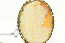 Load image into Gallery viewer, 9K Unique Victorian Carved Shell Lady Cameo Pin/Brooch Yellow Gold